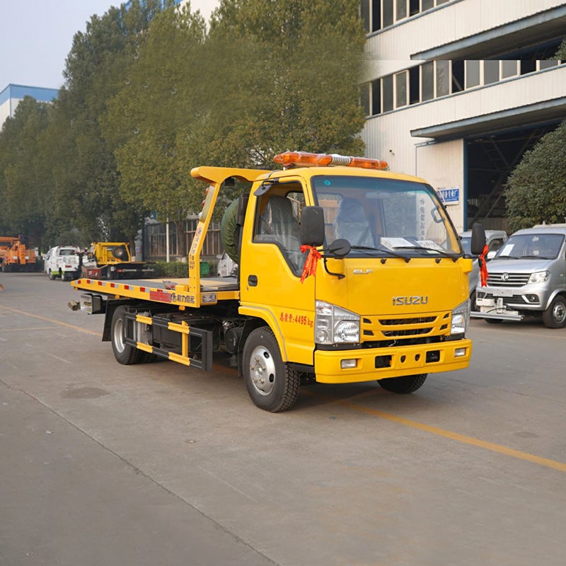 شاحنة سحب وإنقاذ الطرق من طراز ISUZU 4X2 ذات السطح المسطح شاحنة سحب وإنقاذ الطرق من طراز ISUZU 4X2 ذات السطح المسطح