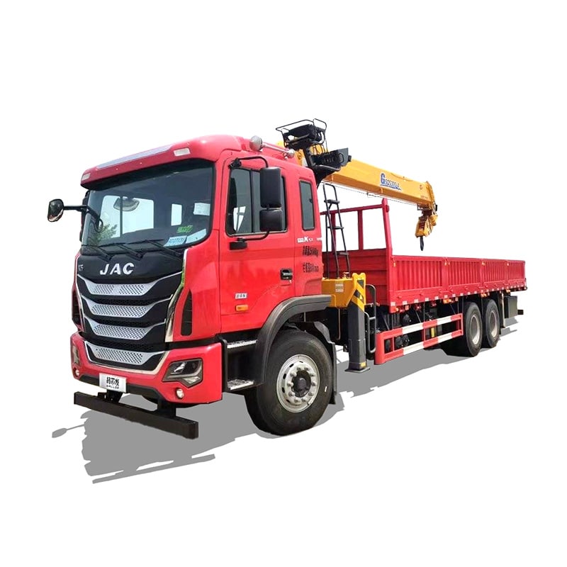 Camion cargo JAC 6*4 10 tonnes avec grue montée en ligne droite Camion cargo JAC 6*4 10 tonnes avec grue montée en ligne droite