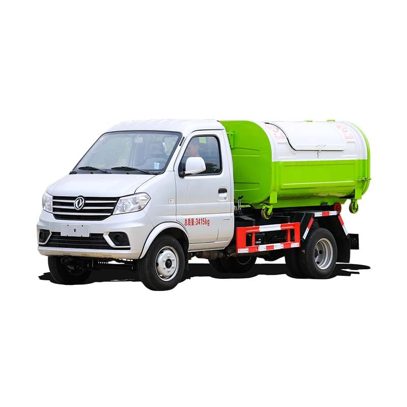 Мусоровоз с крюковым подъемником Dongfeng с объемом 3 куб. м. Мусоровоз с крюковым подъемником Dongfeng с объемом 3 куб. м.