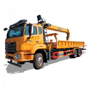 شاحنة سحب HOWO 6*4 ذات محور خلفي مزدوج مع رافعة 12 طنًا