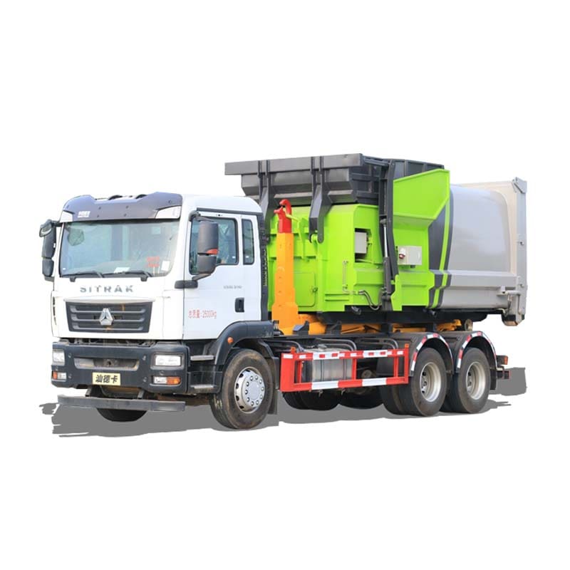 Мусоровоз HOWO 6x4 с гидравлическим крюковым подъемником Мусоровоз HOWO 6x4 с гидравлическим крюковым подъемником