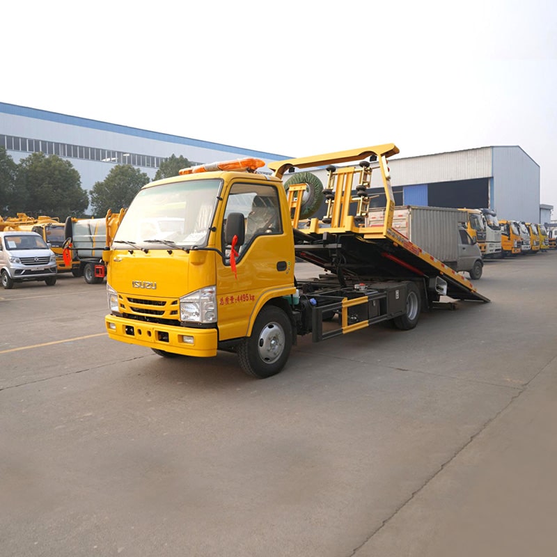 شاحنة سحب وإنقاذ الطرق من طراز ISUZU 4X2 ذات السطح المسطح شاحنة سحب وإنقاذ الطرق من طراز ISUZU 4X2 ذات السطح المسطح