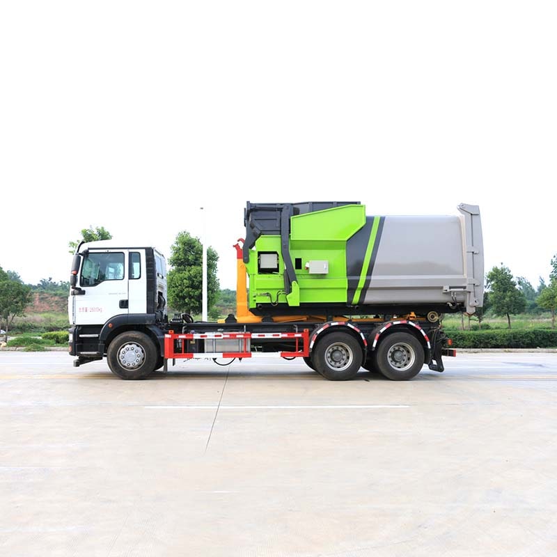 Мусоровоз HOWO 6x4 с гидравлическим крюковым подъемником Мусоровоз HOWO 6x4 с гидравлическим крюковым подъемником