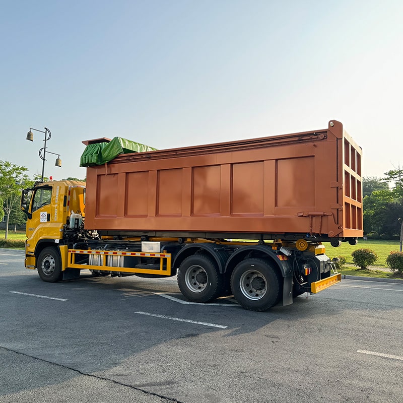 Тяжелый мусоровоз с крюковым подъемником Janpan Brand 30 тонн Тяжелый мусоровоз с крюковым подъемником Janpan Brand 30 тонн