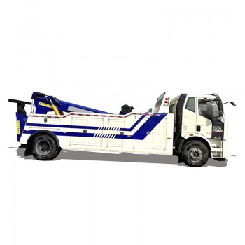 China FAW 4*2 heavy duty 360 rotation towing wrecker truck