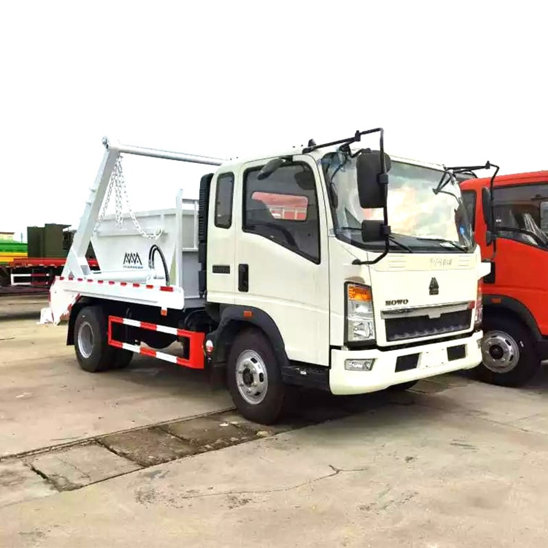 شاحنة نفايات Howo 4x2 بوزن 5 أطنان بذراع متأرجح، مصممة حسب الطلب من المصنع شاحنة نفايات Howo 4x2 بوزن 5 أطنان بذراع متأرجح، مصممة حسب الطلب من المصنع