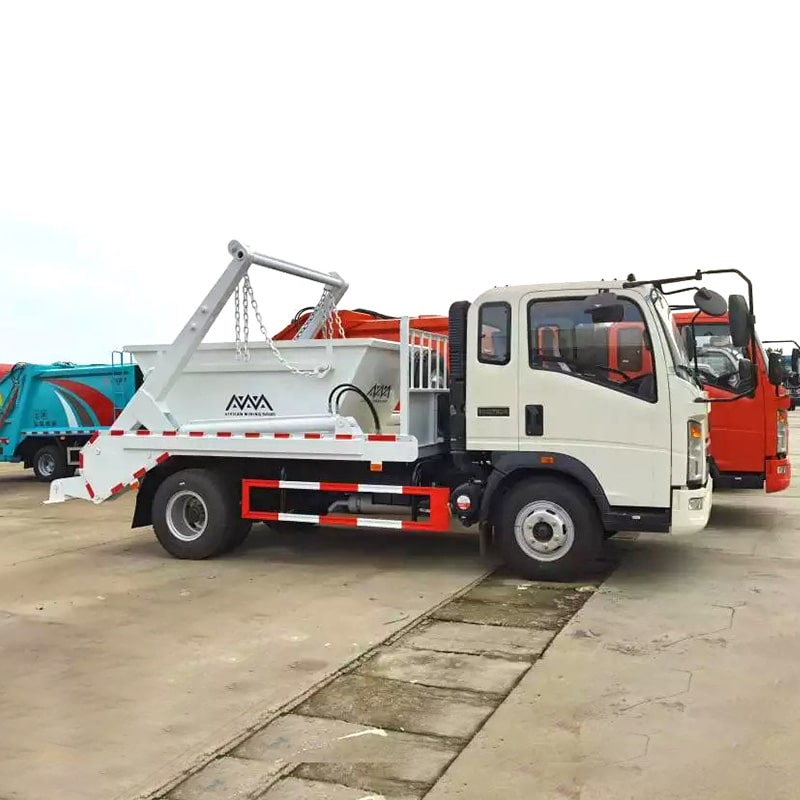 شاحنة نفايات Howo 4x2 بوزن 5 أطنان بذراع متأرجح، مصممة حسب الطلب من المصنع شاحنة نفايات Howo 4x2 بوزن 5 أطنان بذراع متأرجح، مصممة حسب الطلب من المصنع